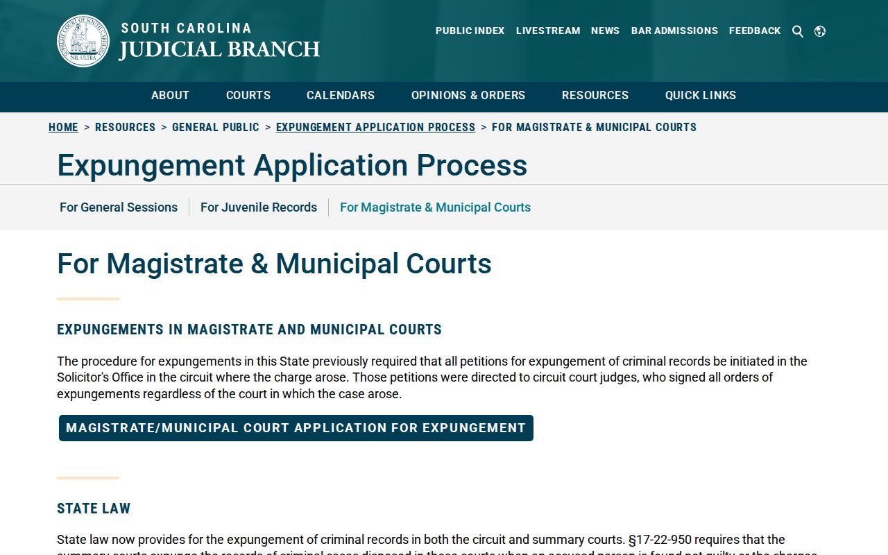 Edgefield County bench warrants, official Magistrate and Municipal Court expungement steps