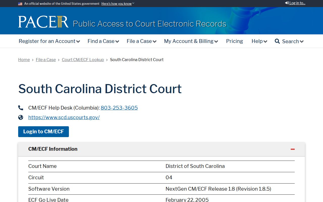Edgefield County warrant search, blank PACER federal court lookup